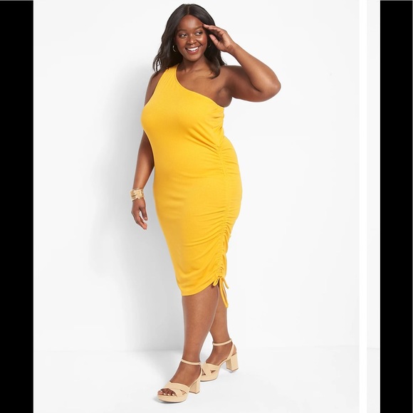Lane Bryant Dresses & Skirts - Sleeveless One Shoulder Side Ruched